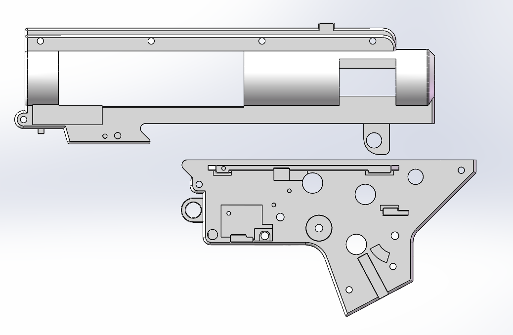 Free 3D file AIRSOFT GEARBOX SPLIT V2・3D printing template to download